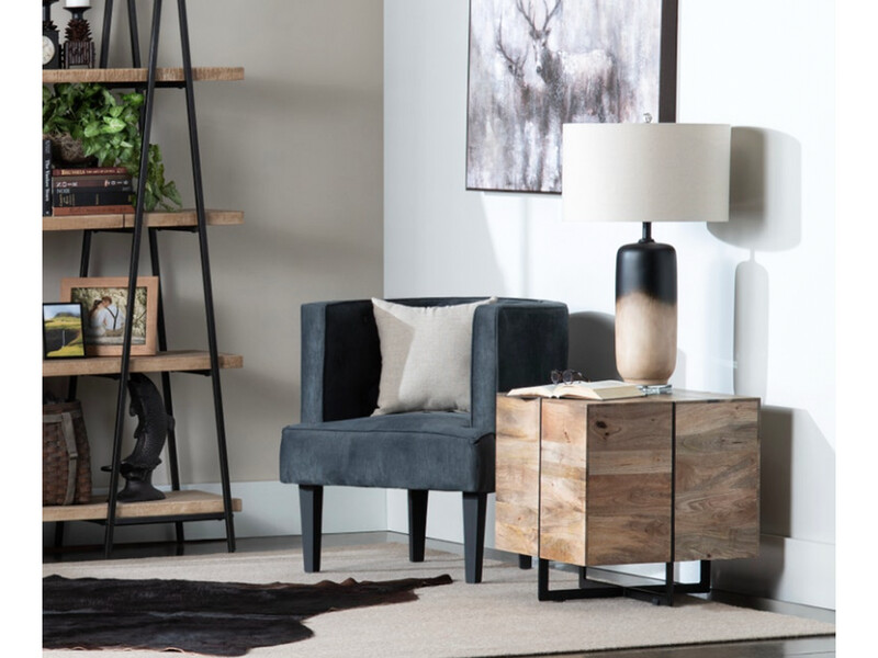 Square Wooden Block End Table
