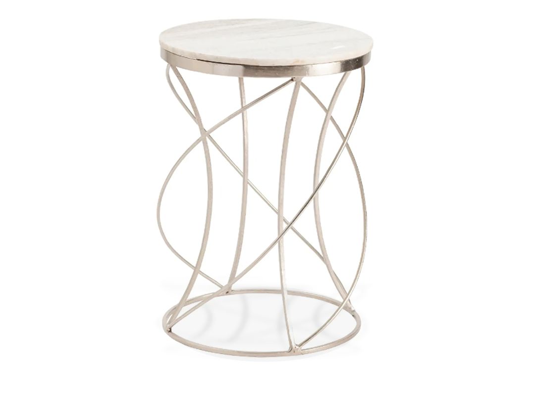 Round Plated Modern Accent Table