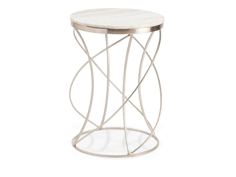Round Plated Modern Accent Table