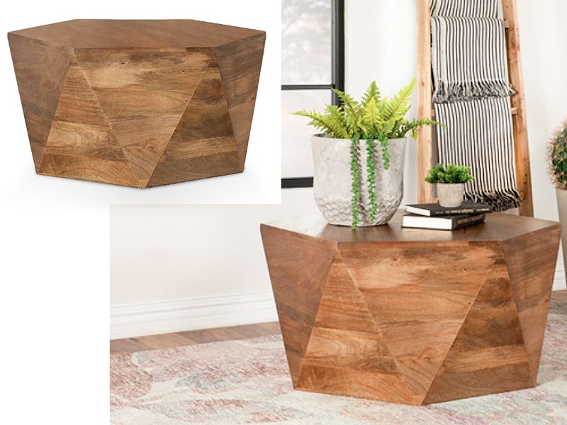 Hexagonal Wood Cocktail/Coffee Table