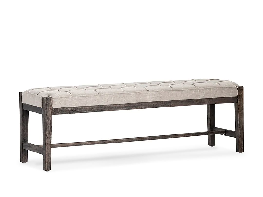 Upholstered Wood Bench, Beige