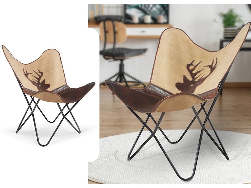 Western Themed Leather Accent Chair