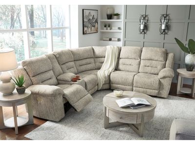 Power Upholstered Sectional, Beige