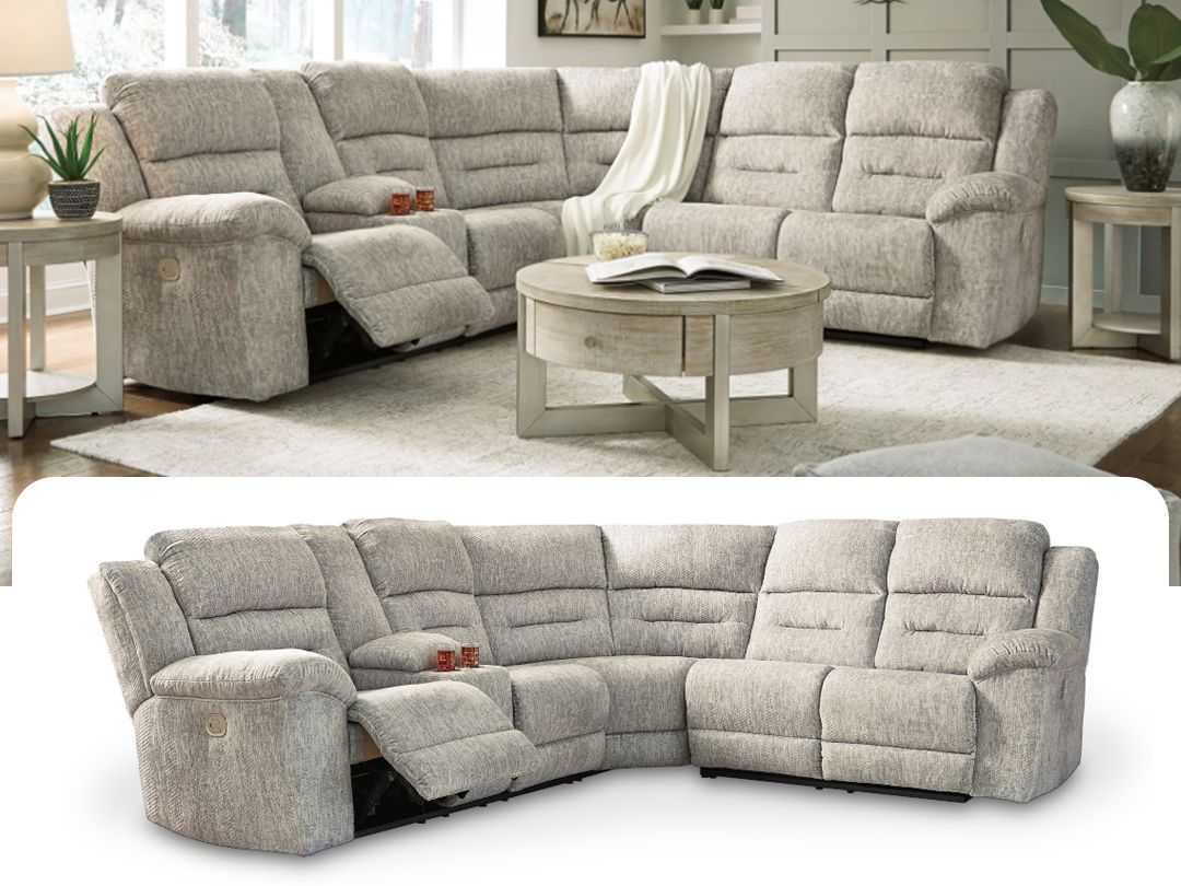 Power Upholstered Sectional, Beige