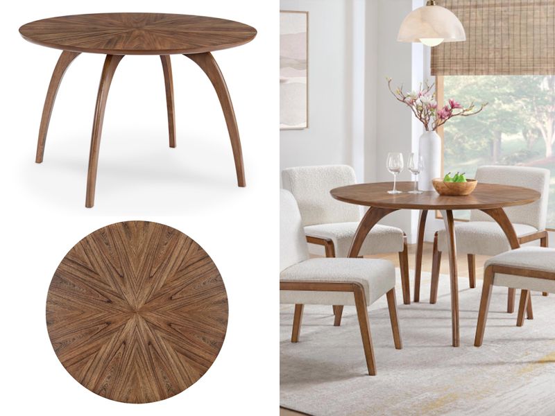 Starburst Mid-Century Wooden Modern Dining  Table