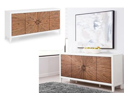 4 Door Wooden TV/Entertainment Stand/Console, White