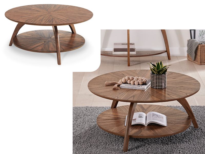 Starburst Wooden Round Cocktail/Coffee Table