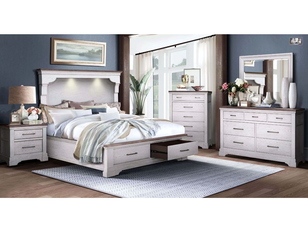 Hicor Storage King Bedroom Set, White