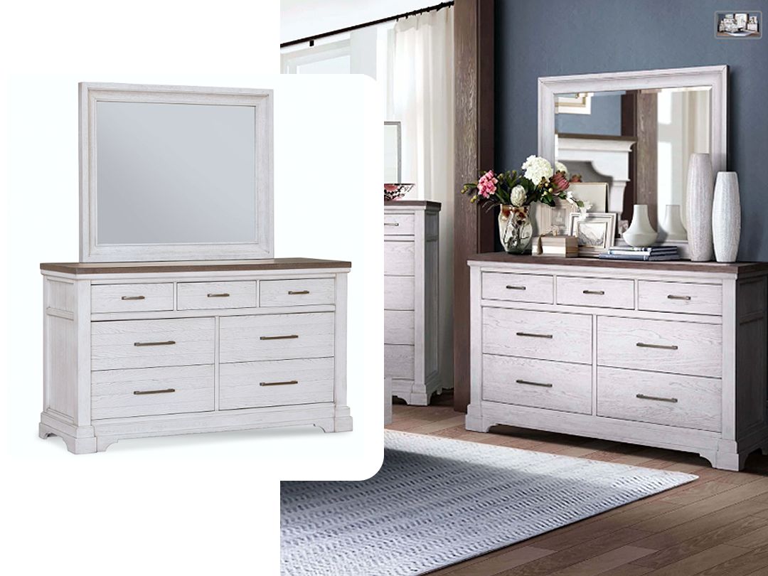 Hicor Dresser w/Mirror, White