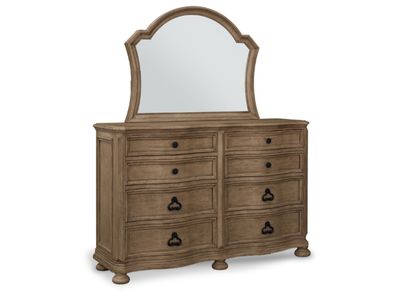 English Dovetail Dresser w/Mirror Brown