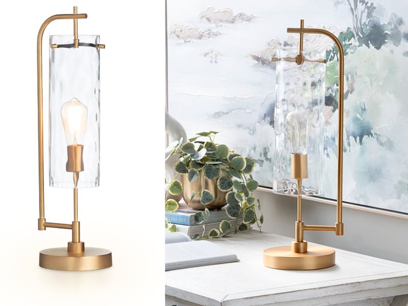 Glass Gold Table Lamp