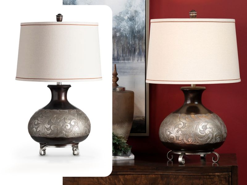 Bronze &amp; Silver Table Lamp