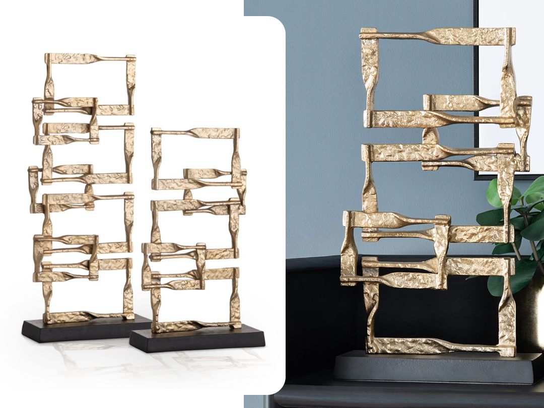 Sleek Gold Structure Sculpture