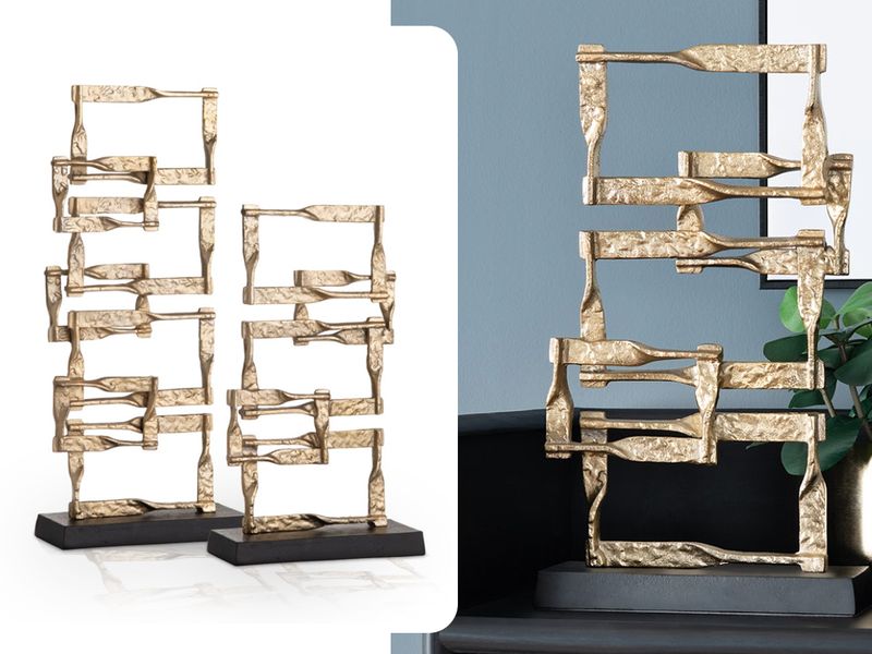 Sleek Gold Structure Sculpture