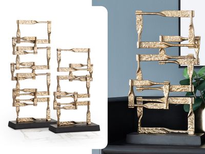 Sleek Gold Structure Sculpture