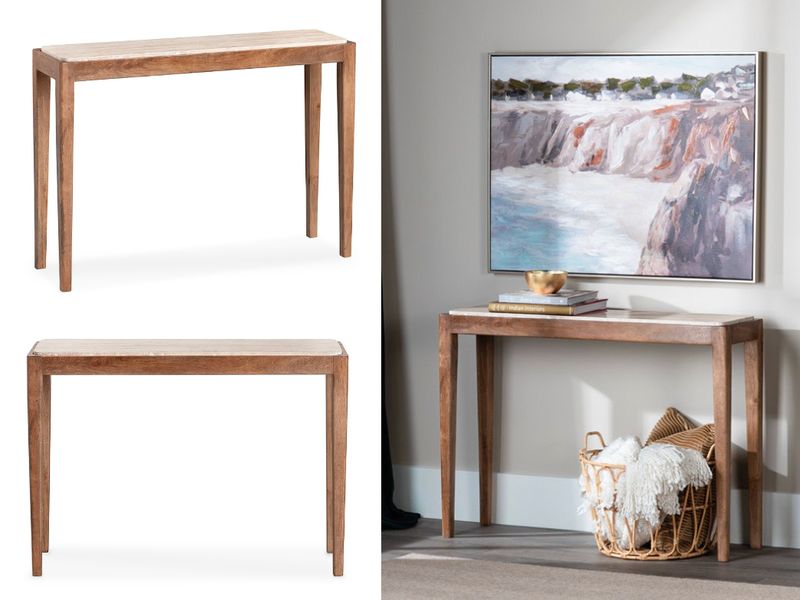 Marble Inlay Top, Wooden Desk/Console Table