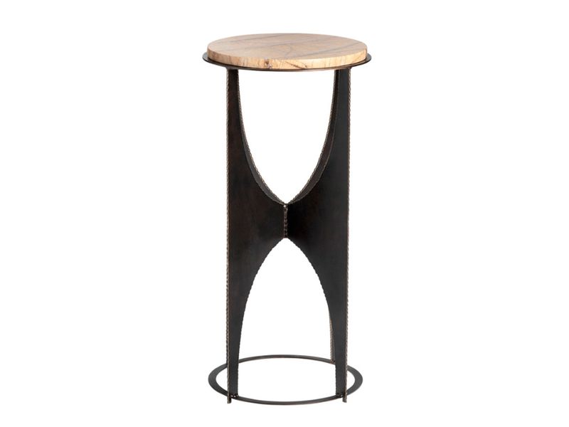 H Shaped Circular Accent Table