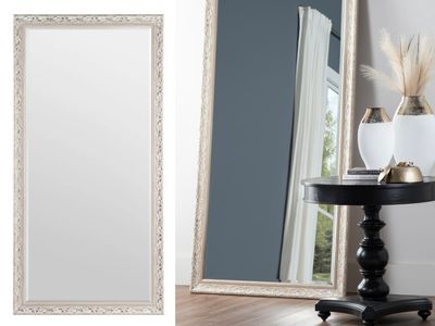 White/Gold Oversized Mirror, 48&quot;H
