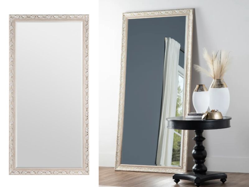 White/Gold Oversized Mirror, 84.46&quot;H