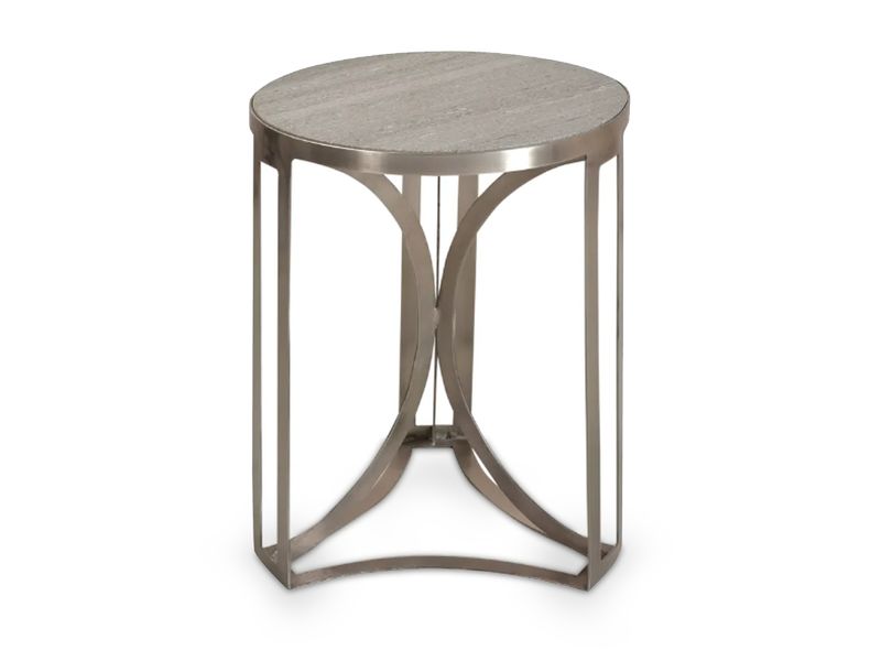 Round Nickel Accent Table