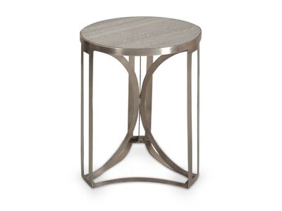 Round Nickel Accent Table