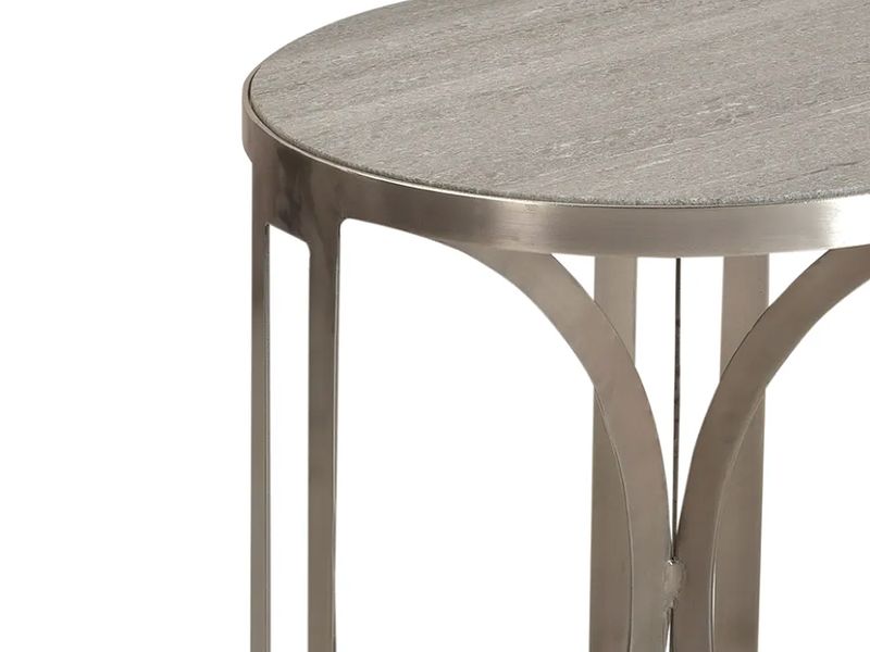 Round Nickel Accent Table