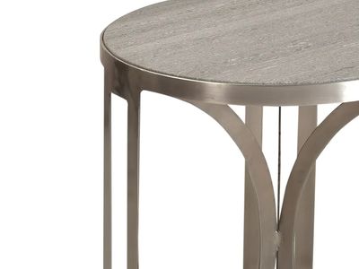 Round Nickel Accent Table