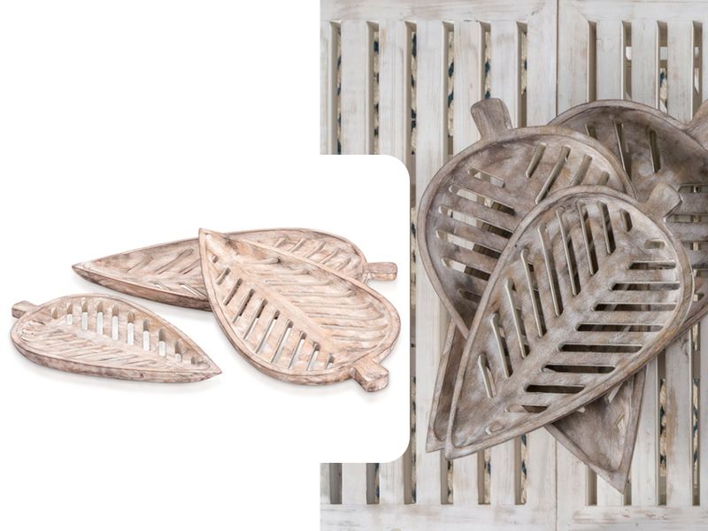Wooden Leaf Shaped Trays
