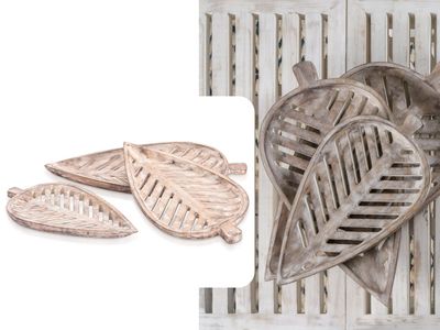 Wooden Leaf Shaped Trays