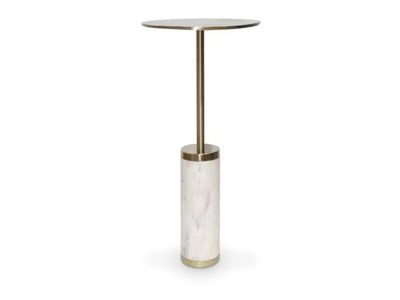 Round Marble Cylindrical Accent Table