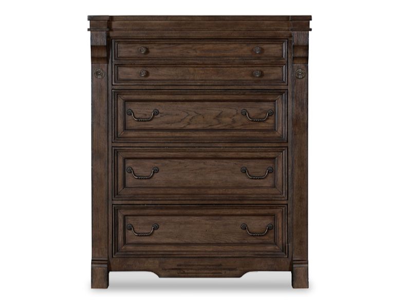 Grand Distressed 4 Drawer Chest, Wood
