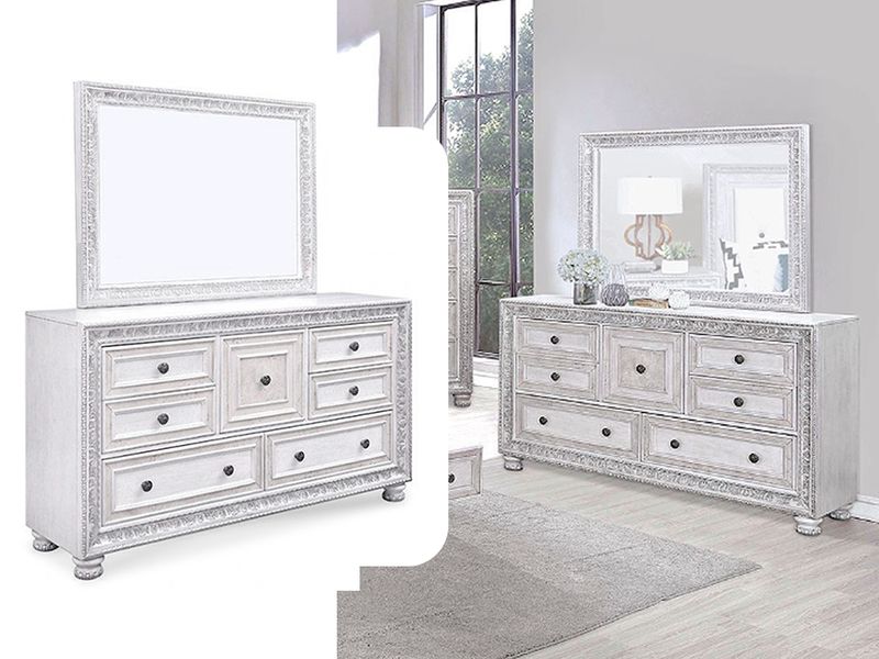 Frosted Dresser  with Mirror