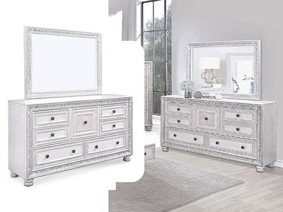 Frosted Dresser  with Mirror Frosted Dresser  with Mirror