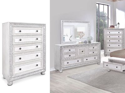 Frosted  5 Drawer Chest Frosted  5 Drawer Chest