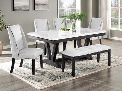 Fresh Dining Bench,  Off-White Upholstery