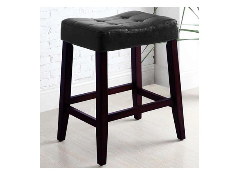 Simple Black Saddle Counter Stool