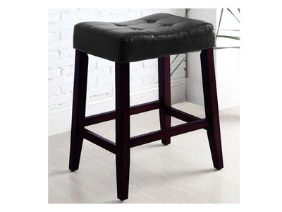 Simple Black Saddle Counter Stool