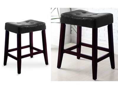 Simple Black Saddle Counter Stool