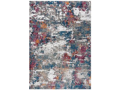 Spring Wool Rug, Grey, Blue &amp; Pink