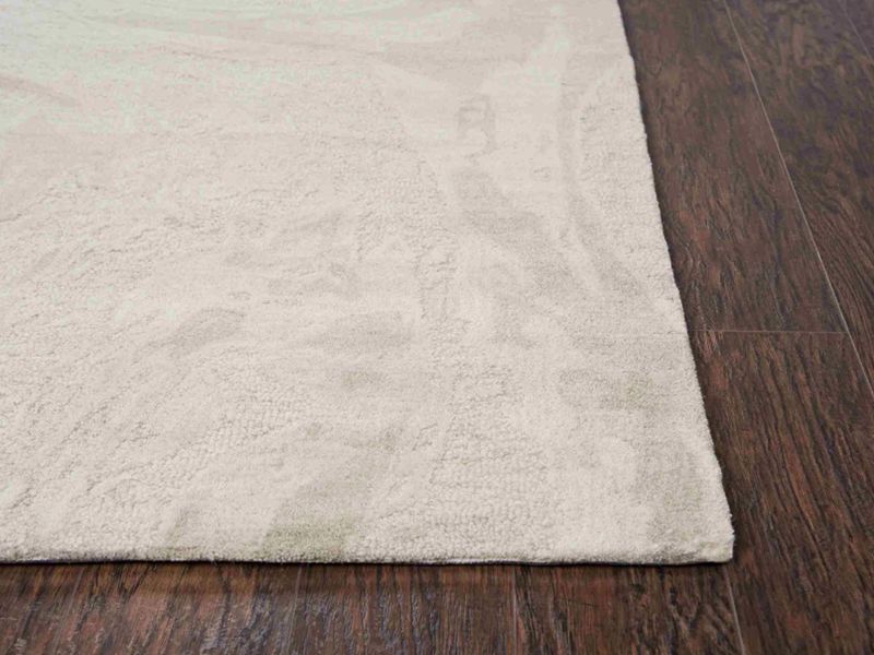 Sand Wave Wool Rug, Beige Tones