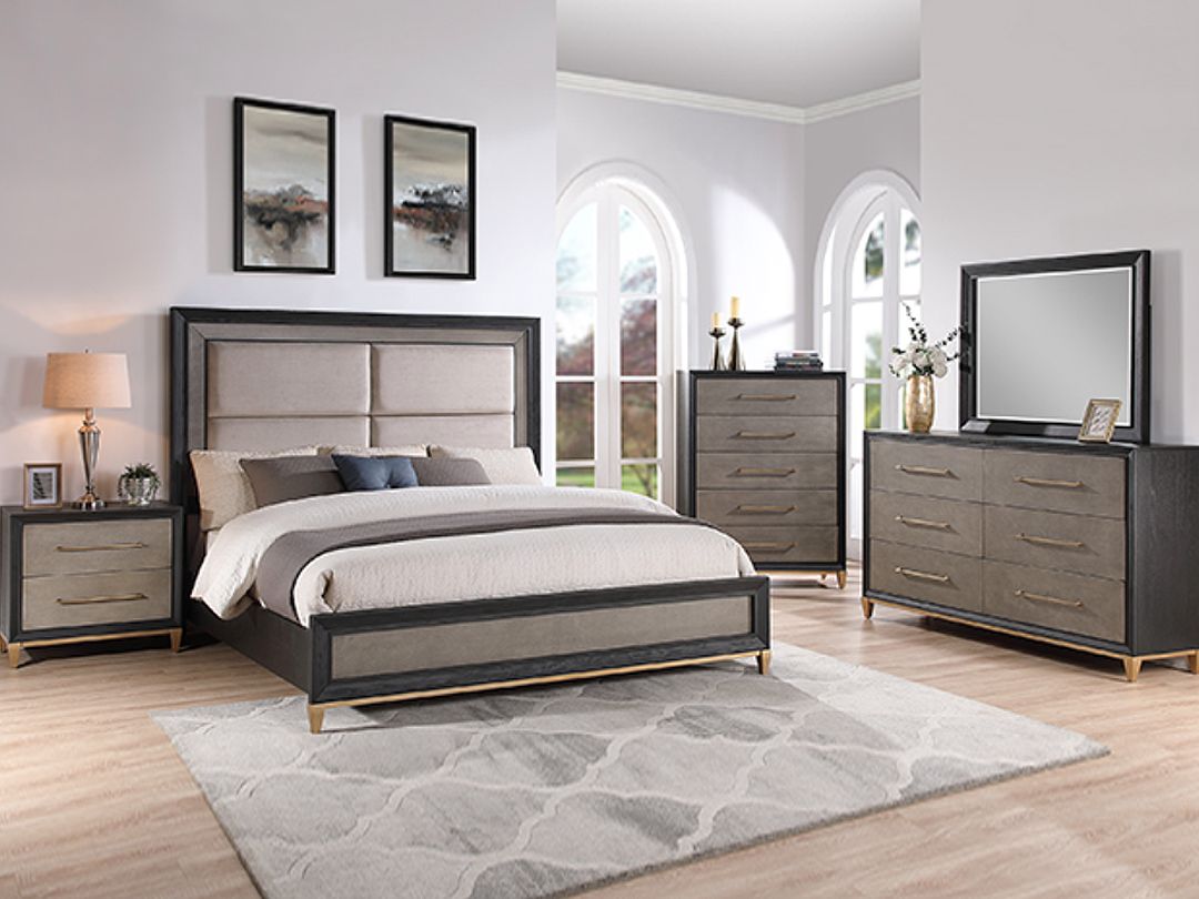 Panel Upholstered King Bed