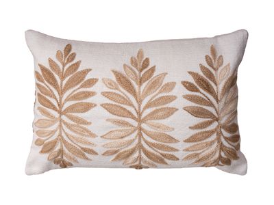 14 X 20 | Embroidery Cushion, Beige, Brown