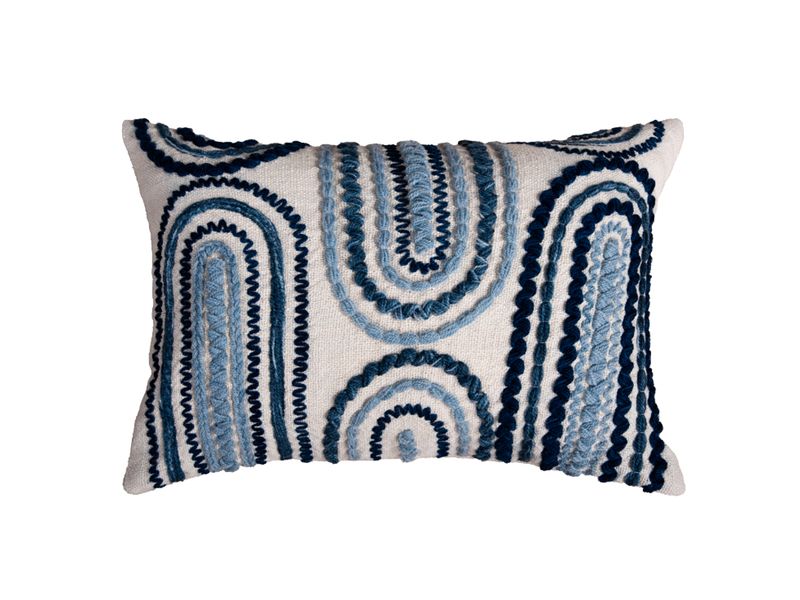 14 X 20 | Yarn Cushion, Blue, Beige
