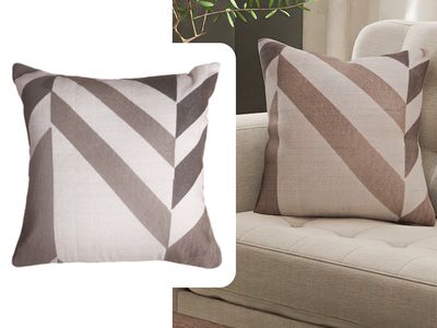 18 X 18 | Woven Cushion, Beige, Natural Grey