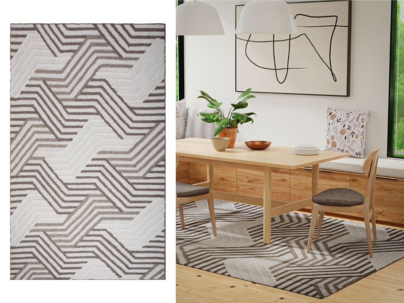 5 X 7.6 |  Transitional Wool Rug, Ivory, Earth Tones