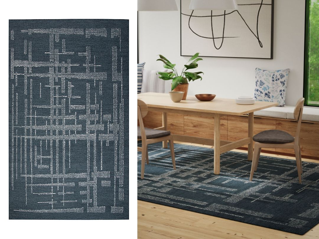 5 X 7.6 | Tufted Wool Rug, Blue