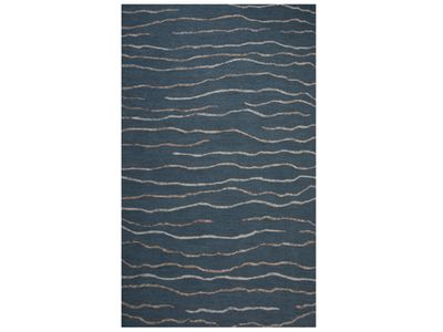 5 X 7.6  | Royal Wave Wool Rug, Blue