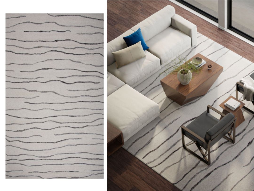 5 X 7.6 | Weave Wave Wool Rug, White