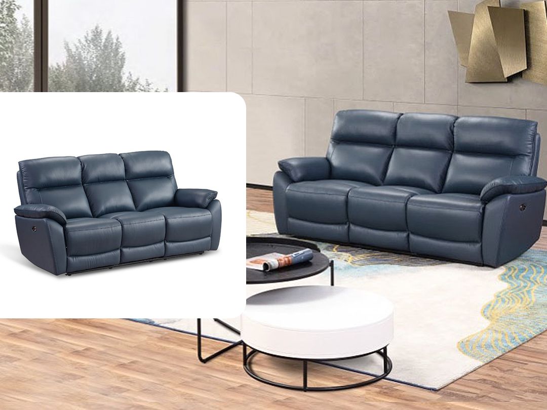 Power Reclining Sofa, Navy