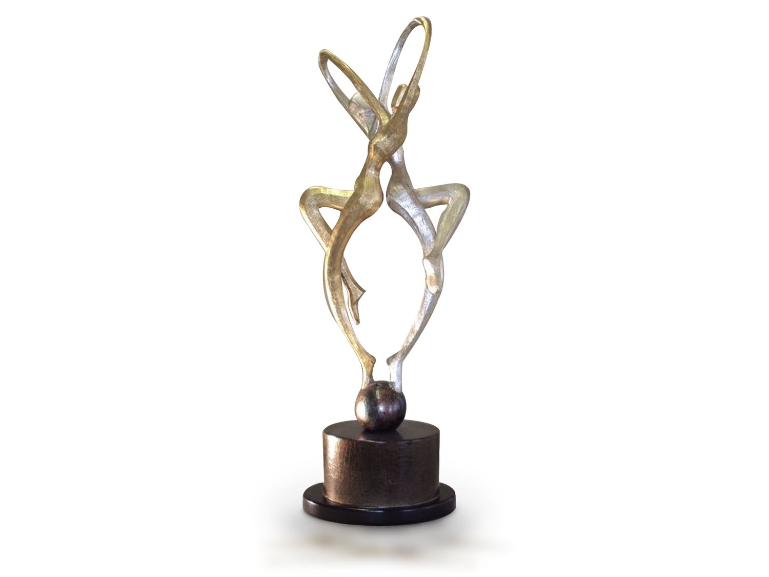 Entwined Sculpture, Gold, Silver Resin